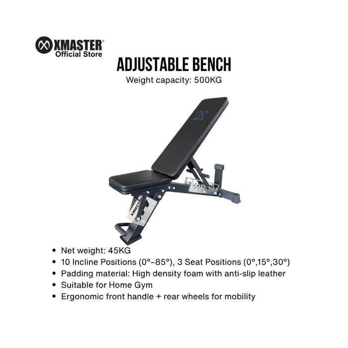 XMASTER  Adjustable Gym Bench Fitness Strength Flat Bench CrossFit Bodybuilding Powerlifting ROGUE - Adjustable Bench Pro