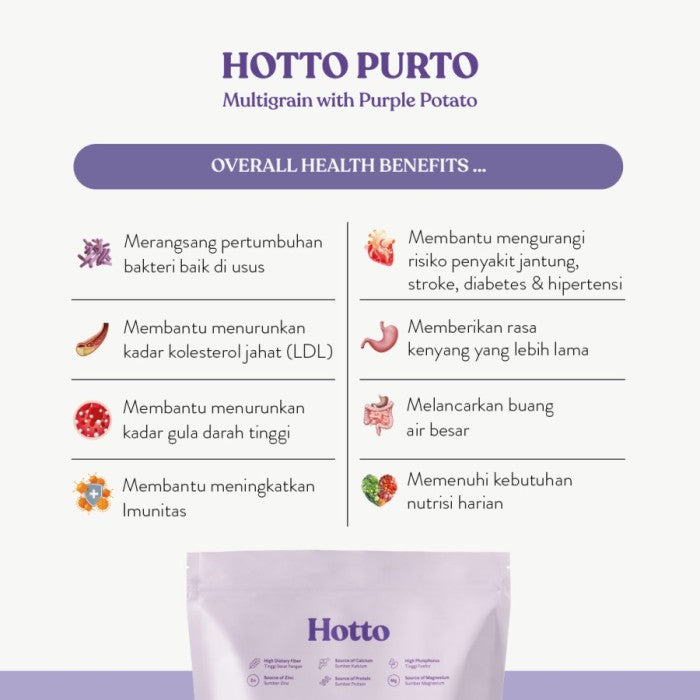 Hotto Purto Pouch Sereal 16 Sachet Multigrain Sereal Purple Potato