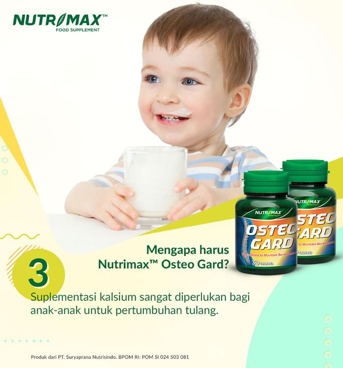 Nutrimax Osteogard Kalsium Tulang Osteoporosis Kesehatan Gigi Kuku Mudah Patah Kalsium Ibu Hamil - 30 Tablet