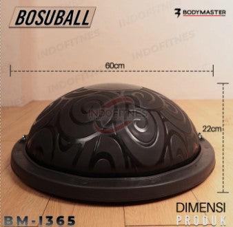 BODYMASTER Bosu Ball BM-I365 Balance Trainer Bola Yoga Bosuball Fitnes - Hitam Premium