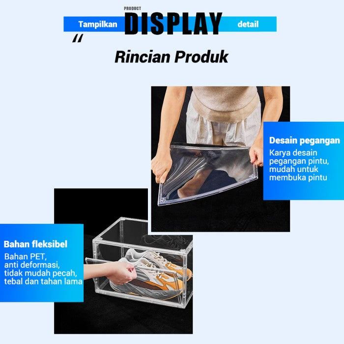 OneTwoFit Transparent Acrylic Storage Box Book Organizer Container Box