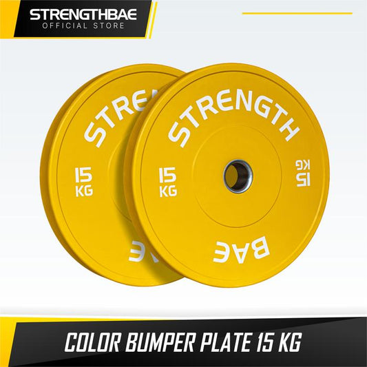Color Bumper Plate STRENGTHBAE Weight Plates Beban 5 10 15 20 25 Kg - 15 Kg
