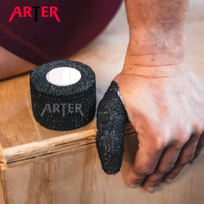 ARTER Finger Tape Gym Adhesive Finger Tape for CrossFit WeightLifting Hyrox Voli Futsal Basket Powerlifting Finger Support Protection - BLACK