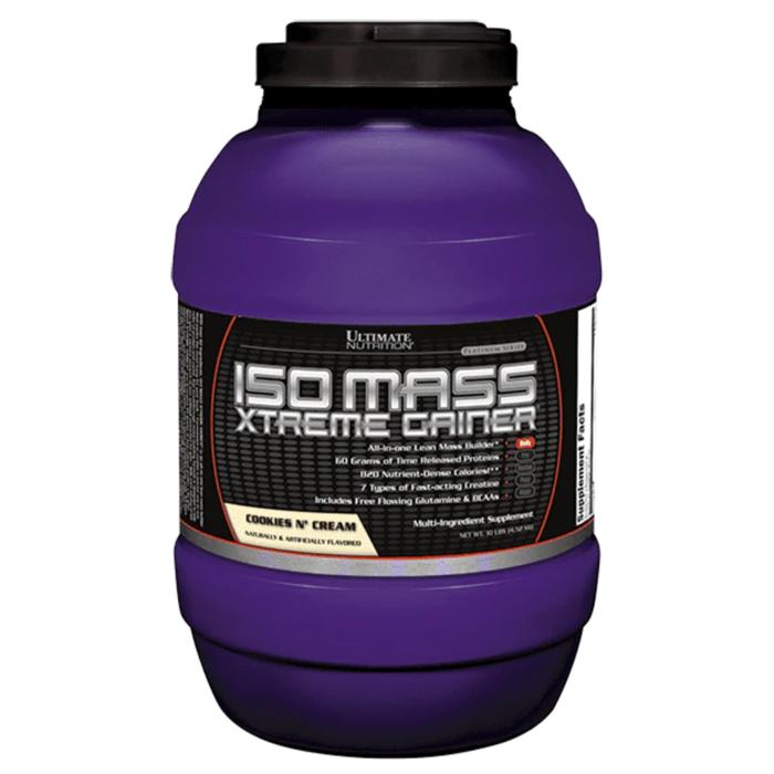 Ultimate Nutrition ISO Mass Xtreme Gainer suplemen fitness / suplemen gym / suplemen protein penambah massa otot - Chocolate Milkshake, 10 lb