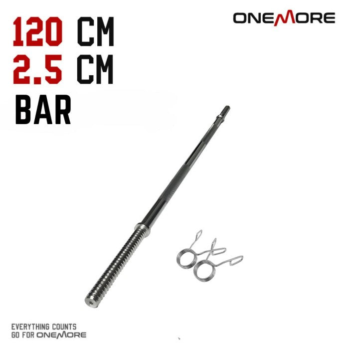 ONE MORE 120CM 5CM EZ Curl Bar Barbel Stick Stik Barbell - 2.5CM