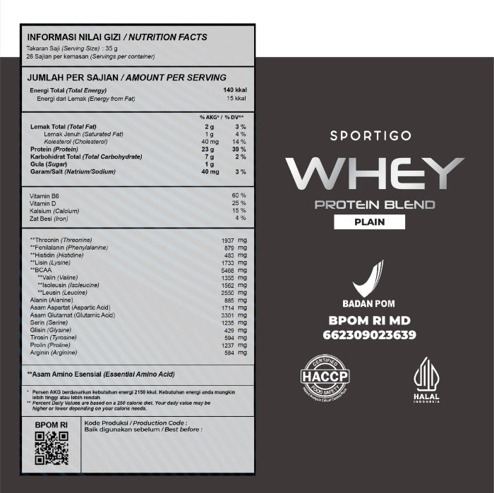 Sportigo Whey Protein Blend Isolate Concentrate 2lbs - Plain