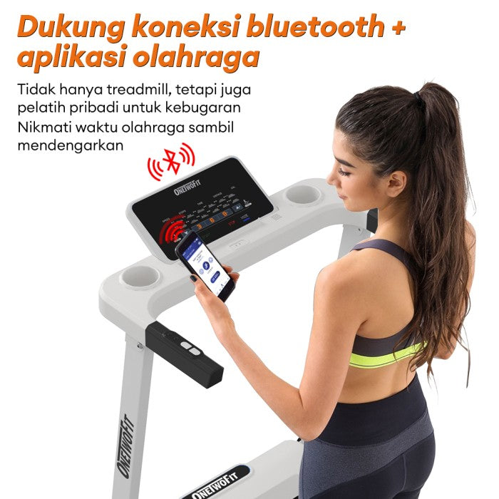 OneTwoFit Treadmill Listrik 2.5HP Treadmill Cerdas Treadmill Rumah With Bluetooth Speaker+Mobile Sports APP
