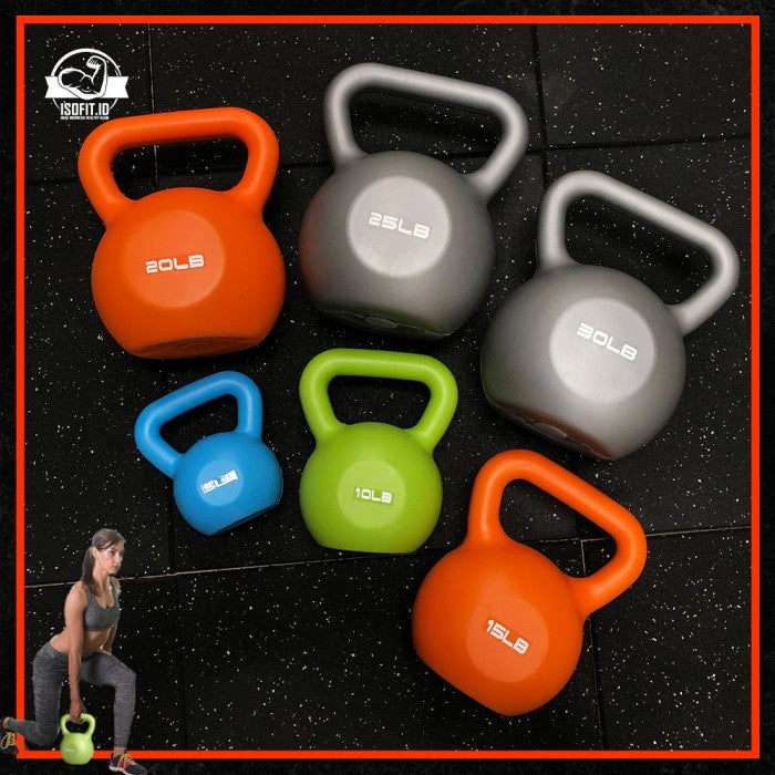 KettleBell 10-LBS / Ketel Bel / Kettle Bell / Alat Angkat Beban / Alat Squat Fitness Rumah bahan PVC Vinyl Halus