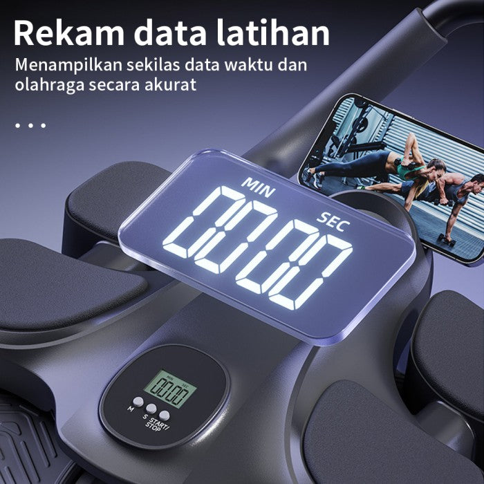 OneTwoFit Ab Wheel Ab Roller 4 Wheels Sit Up Automatic Rebound Olahraga Push Up