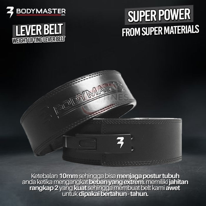 BODYMASTER Lever Belt 10mm BM-A880 Weightlifting Sabuk Gym fitnes - L