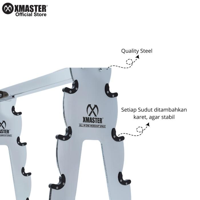 XMASTER Chromed Steel Fixed Straight Curl Barbell Storage Rack Latihan Powerlifting Bodybuilder - Storage Rack - Storage Rack