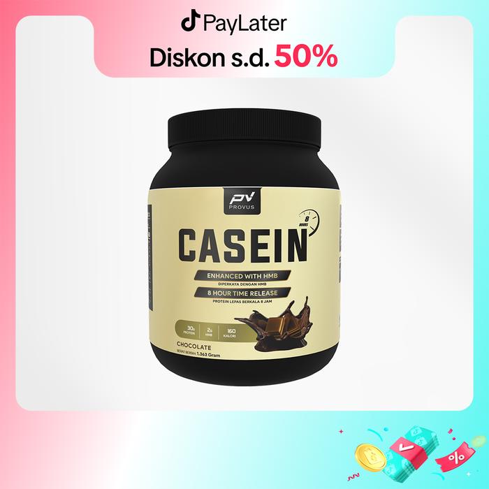 Provus Casein 3Lb dengan HMB Suplemen Olahraga - Coklat, Shaker