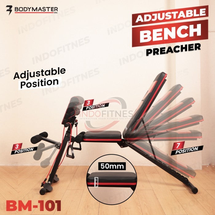 BODYMASTER Adjustable Preacher Bench BM-101 Kursi bangku Gym Sit up - TOPED