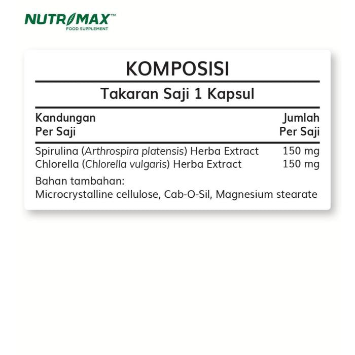 Nutrimax Green Max Kesehatan Pencernaan Detoksifikasi Saluran Cerna - 30 Tablet