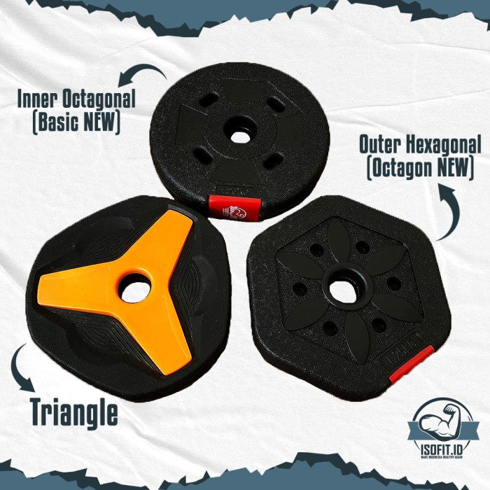 DUMBELL SET / Barbel / Alat Angkat Beban / Alat Fitness - TRI 2IN1-20KG