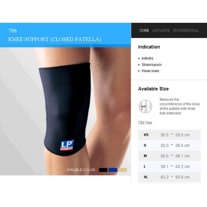 LP SUPPORT KNEE CLOSED PATELLA LP-706 - TAN, S