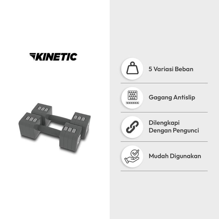 KINETIC 10 KG SET 2 PCS ADJUSTABLE DUMBBELL - ABU-ABU