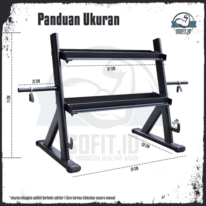 Rak Dumbell 2 Tingkat / Dumbell Storage Rack 2 Layer