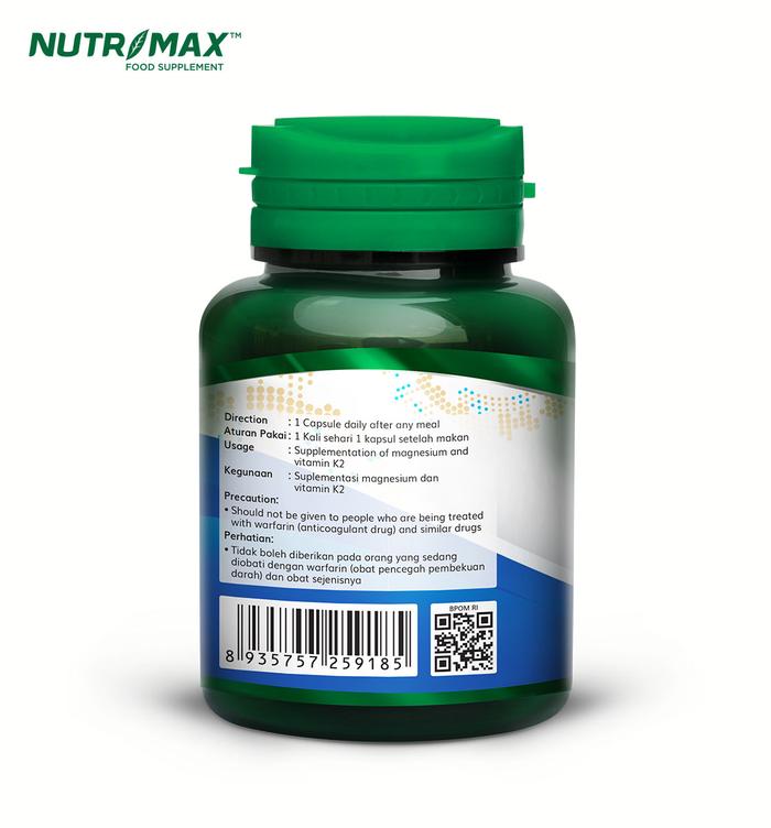 Nutrimax Vitamin Magnesium Glycerophosphate + K2 Mengandung Givomag Calcium Vitamin K2 Water Soluble