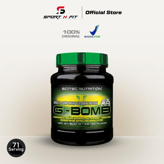 Scitec Nutrition - G^BOMB GLUTAMINE 500Gram - Ice tea, Tanpa bonus