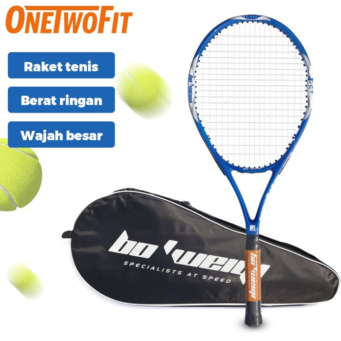 OneTwoFit Raket Tennis 27inch Olahraga Tennis Raket Tennis Dewasa Berat ringan 280g Kirim tas penyimpanan