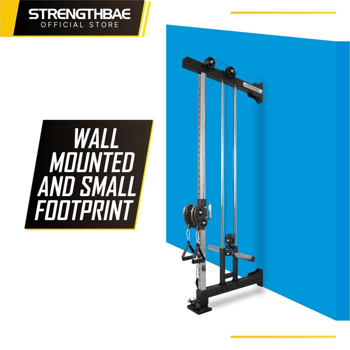 Single Tower Cable Machine Plate Loaded STRENGTHBAE Functional Trainer Wall Mounted Cable Crossover Pulldown Row Pushdown Mesin Kabel Gym - Cable Tower