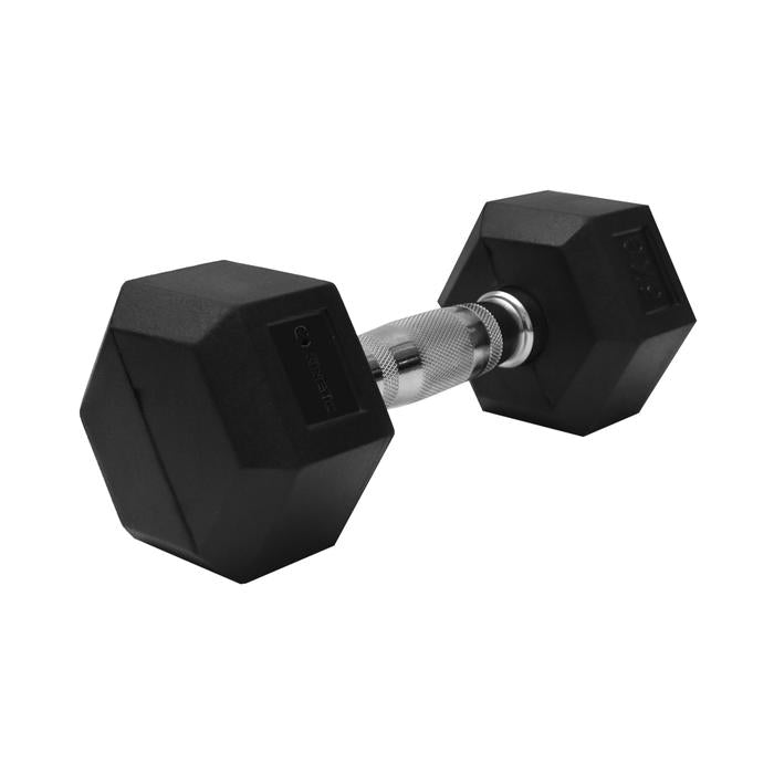 KINETIC DUMBBELL KARET HEXAGONAL 5 KG - HITAM