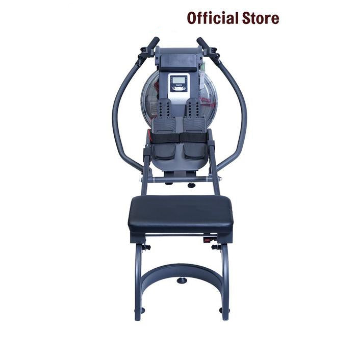 Kinetic Water Rowing Machine - Abu-Abu Alat Fitness Dayung Peralatan Gym Besar Perlengkapan Fitnes Indoor Static Rowing
