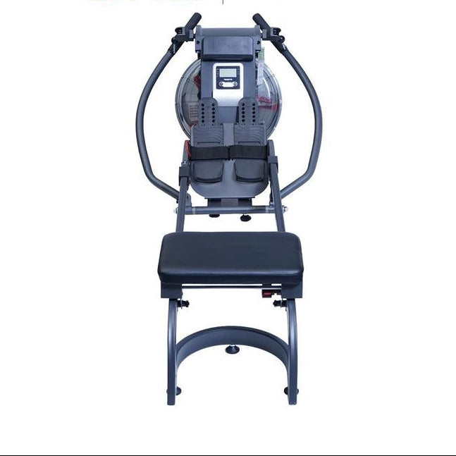 Kinetic Water Rowing Machine - Abu-Abu Alat Fitness Dayung Peralatan Gym Besar Perlengkapan Fitnes Indoor Static Rowing