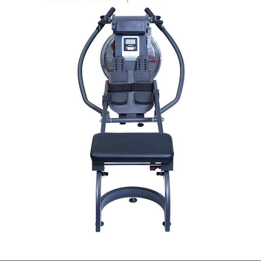 Kinetic Water Rowing Machine - Abu-Abu Alat Fitness Dayung Peralatan Gym Besar Perlengkapan Fitnes Indoor Static Rowing