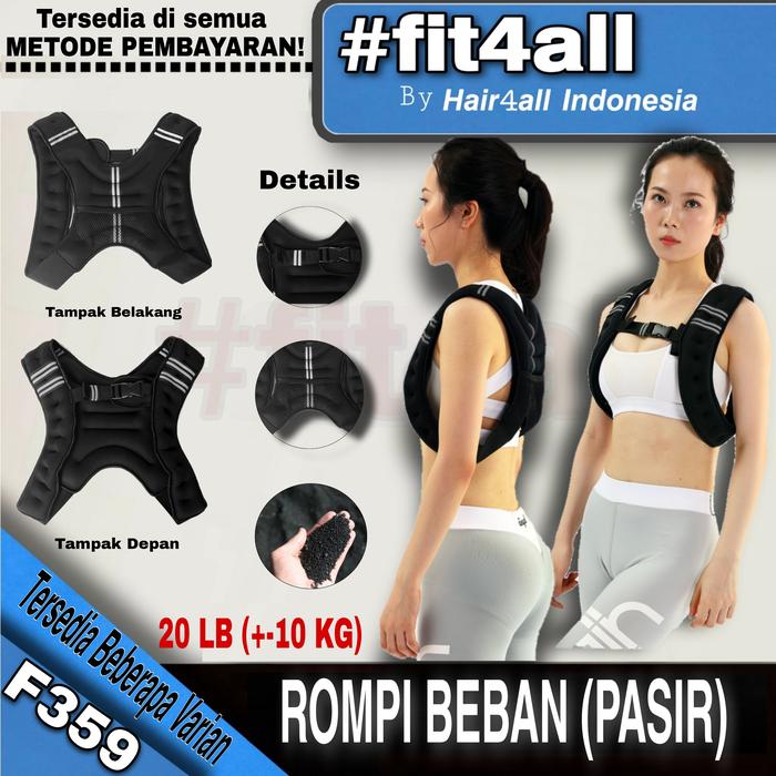 F359 Weighted Vest 10 kg Rompi Beban / Jaket beban Pasir Besi Gym