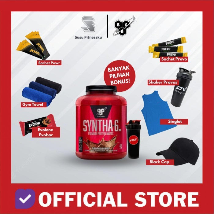 Syntha 6 5 lbs BSN - Syntha6 5lbs - Coklat, Bonus Shaker