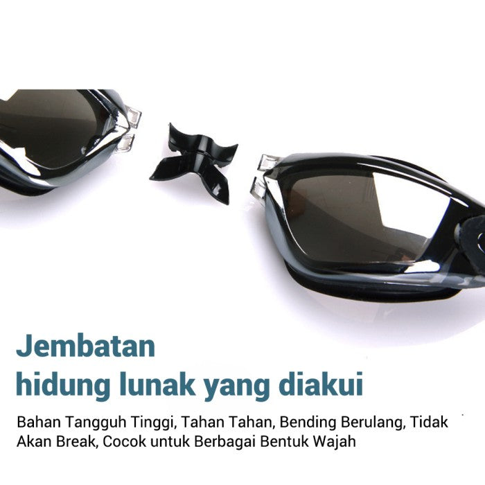 OneTwoFit Kacamata Renang Dewasa Anti UV Silicon Elastis Swimming Glas
