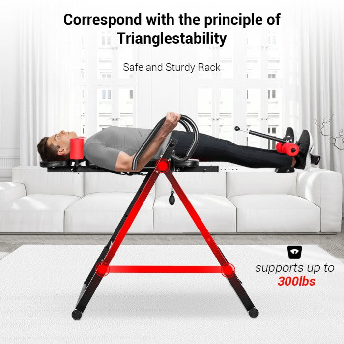 OneTwoFit Heavy Duty Folding Inversion Table Therapy Stretching Machin