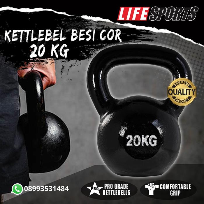 kettlebell 20 kg barbell fitness Kettlebell 20 kg full besi cor ketelbel ketlebell original