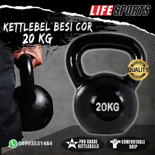 kettlebell 20 kg barbell fitness Kettlebell 20 kg full besi cor ketelbel ketlebell original