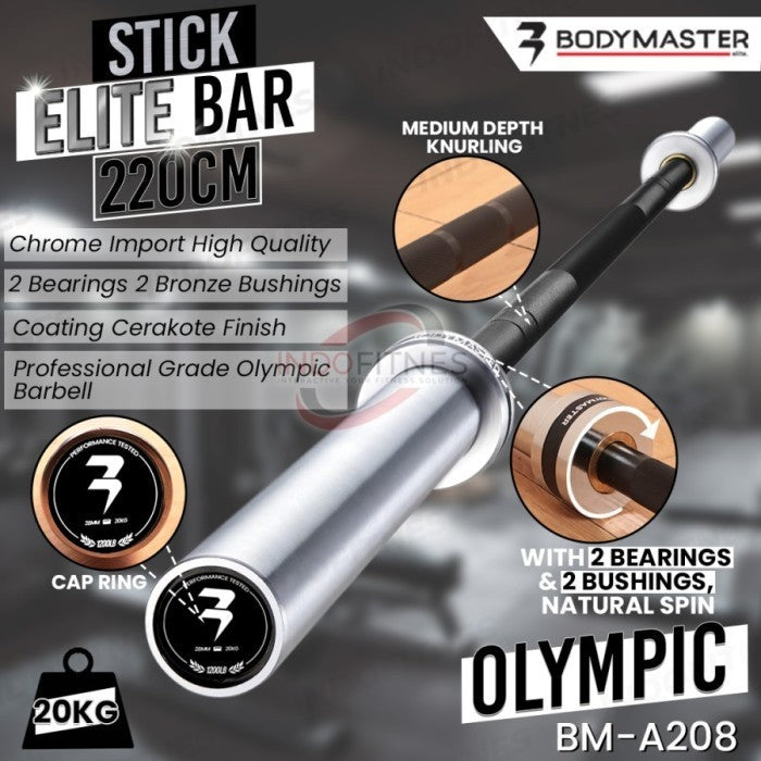 BODYMASTER Stick Gym 5 CM Barbell Olympic Curl Bar Fitnes Dumbell  - BAR 50/5CM, KARGO/BLM ONGKR