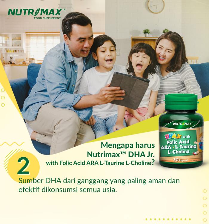 Nutrimax Junior + DHA Isi 30 Naturecaps Nutrisi Otak Anak acid folic