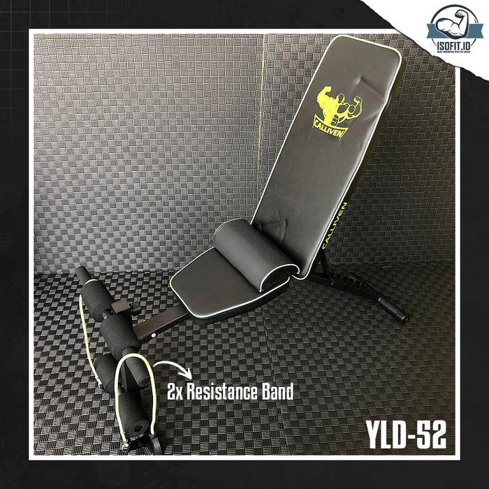 Adjustable Bench Press / Kursi Gym Multifungsi / Kursi Latihan Kebugaran dengan tali resistensi - YLD-53
