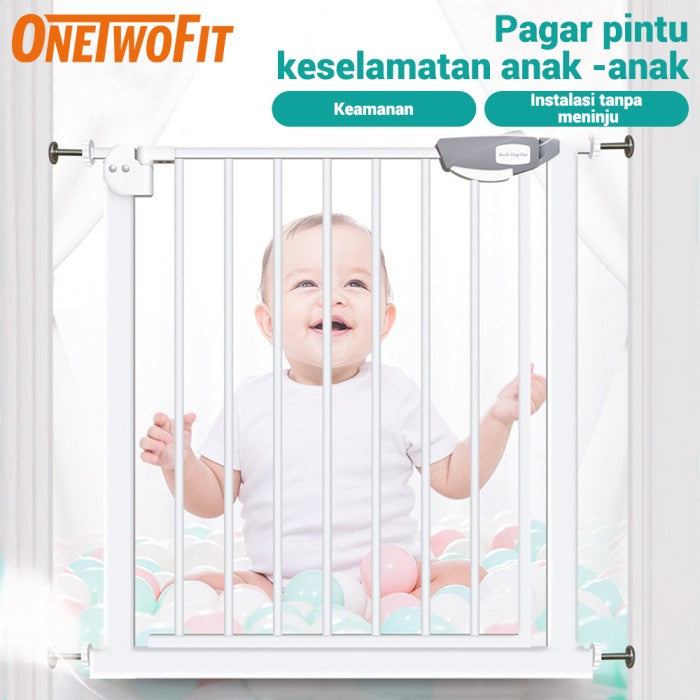 OneTwoFit Baby Safety Gate Pagar Instalasi tanpa meninju Tangga Dapur