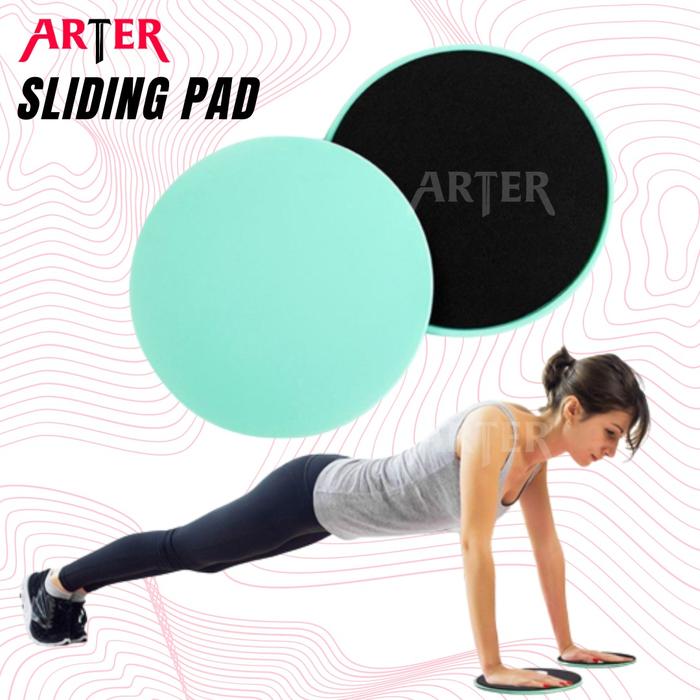 ARTER Yoga Gliding Discs Slider Fitness Disc Exercise Sliding 2 Pcs - Hitam