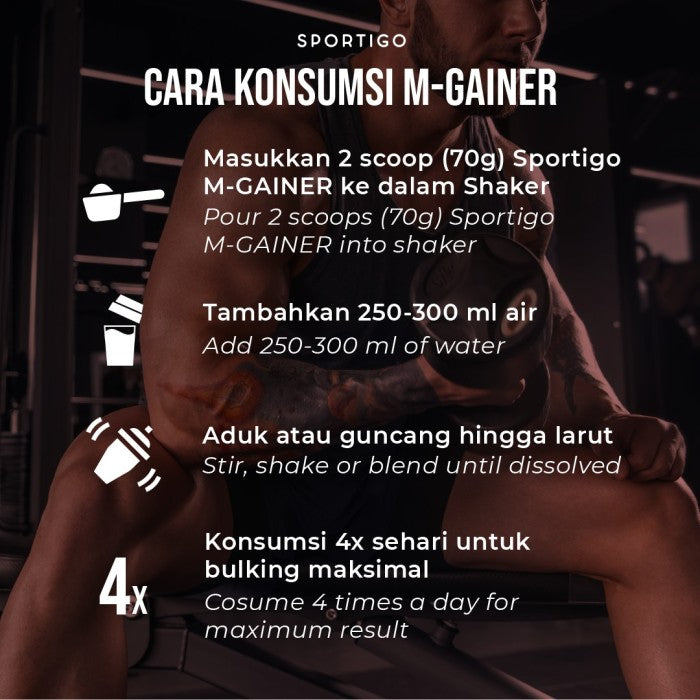 Sportigo M-Gainer 10lbs - Mass Gainer penambah berat badan - Kaos gym cewe