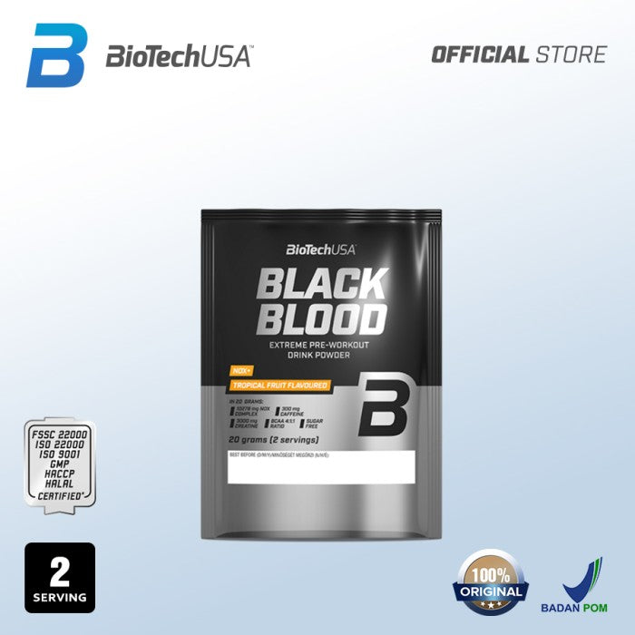 Biotech - SACHET BLACK BLOOD PRE'WORKOUT 20 Gram - 1pcs Tropical