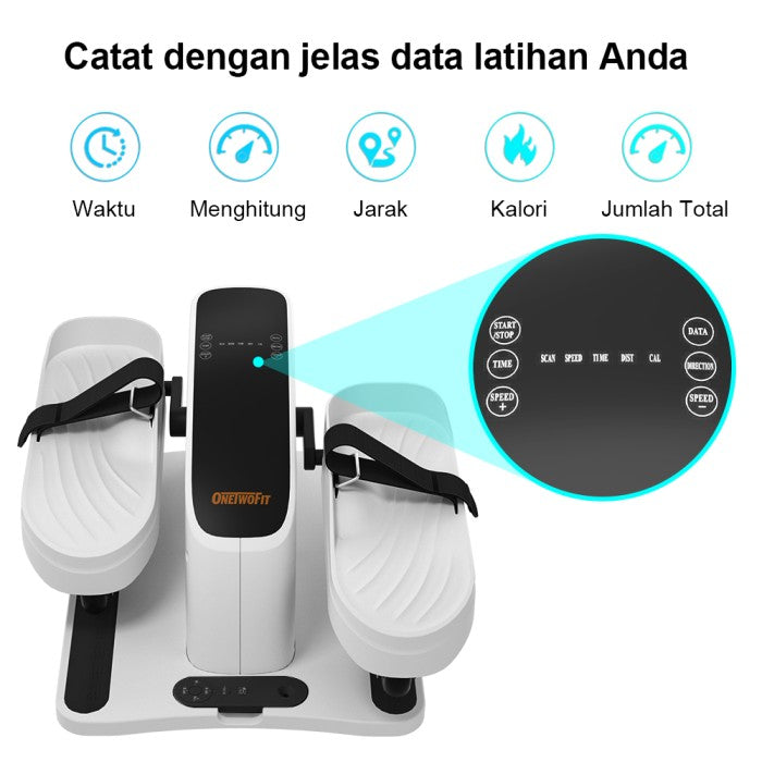 OneTwoFit Mini Exercise Bike Sepeda Terapi Statis Portable Electric Elliptical Bike