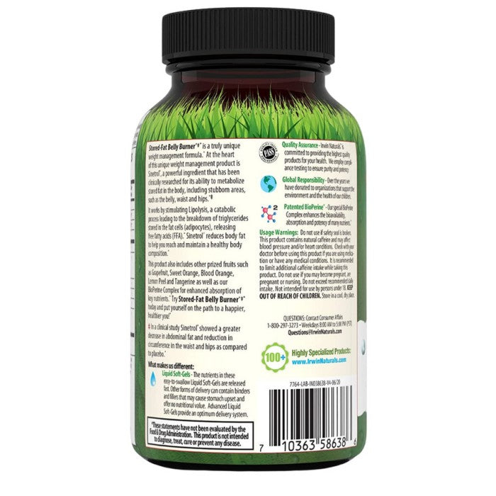 Irwin Naturals Stored Fat Belly Burner 60 SoftGels Pembakar Lemak