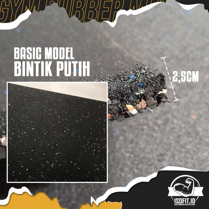 Gym Rubber Floor Mat / Karpet Lantai Karet Tempat Fitness - 1,5CM BIRU