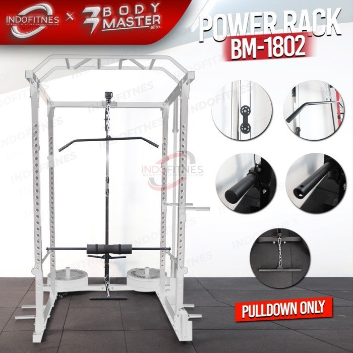 BODYMASTER Power Rack BM-1801 - Home Gym Power Cage Bench Press Squat - LANDMINE + TBAR, KURIR TOPED