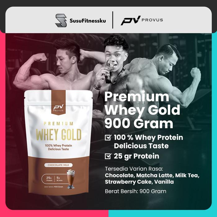 Provus Premium Whey Gold 900gr - Whey Protein Concentrate susu fitness - VANILLA - 900GR, SACHET PWG