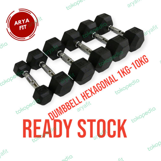 Dumbbell Rubber Hexagonal 1-10kg |10pair |110kg
