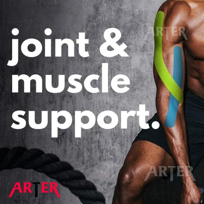 ARTER KINESIOLOGY TAPE Kinesio Tape 5cm x 5m Terapi Olahraga GYM - Hitam